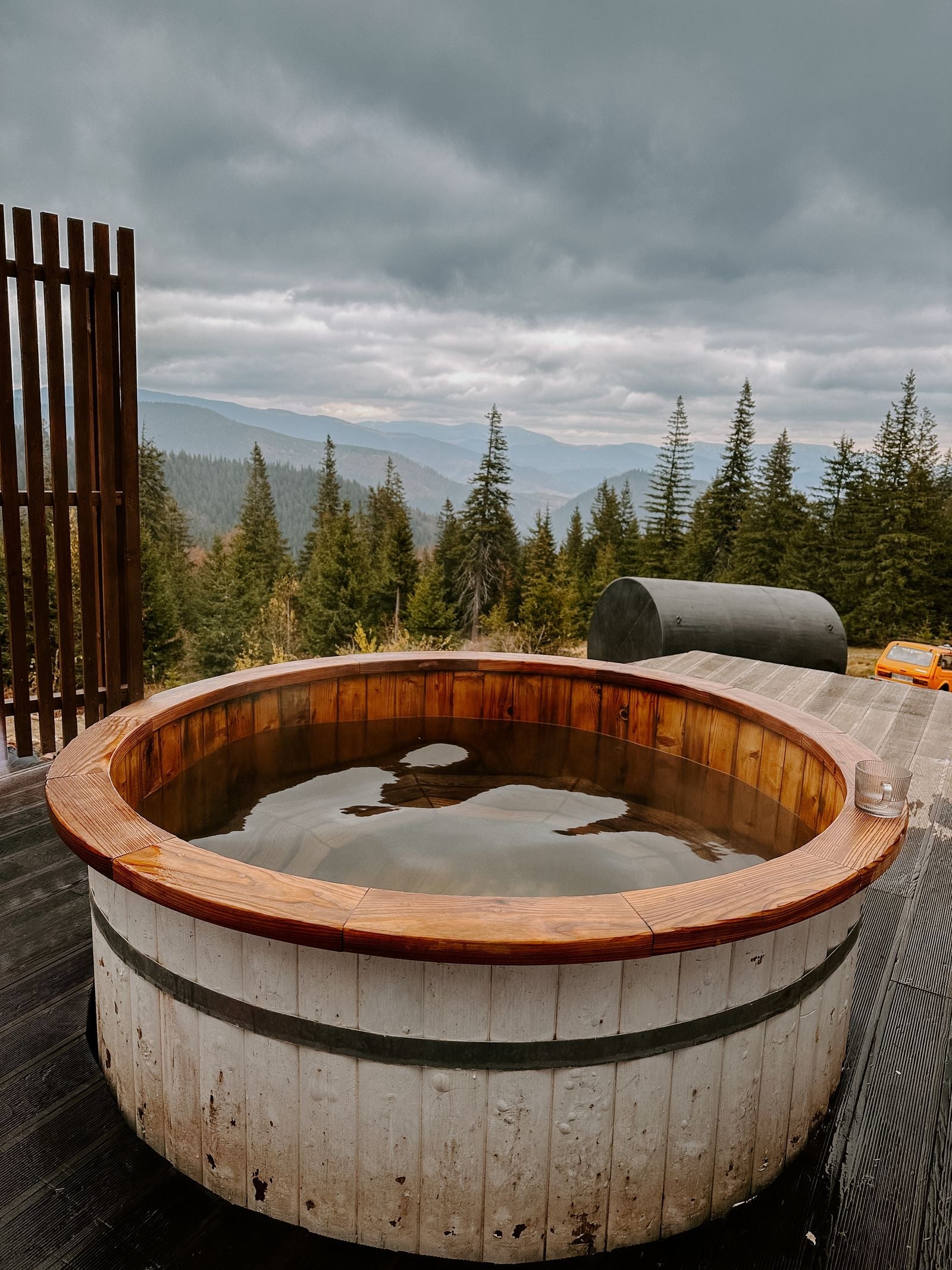 Cold Plunge Tubs — wooden plunge tub on a deck